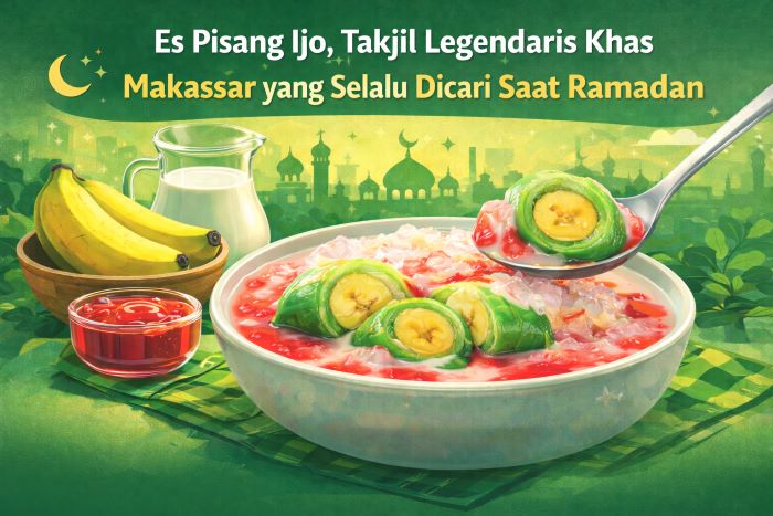 Es Pisang Ijo, Kuliner Khas Makassar yang Selalu Jadi Favorit Menu Takjil Ramadan